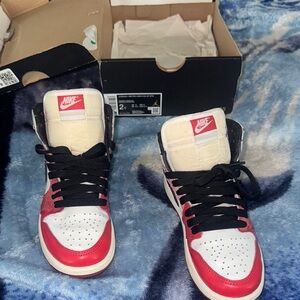 Nike Red and White Sneakers with Black Accents